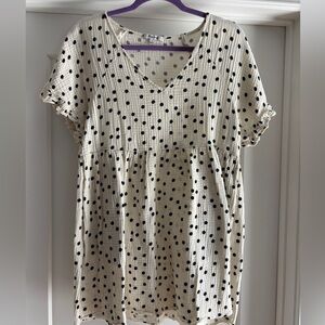 Madewell Cream and Black Polka Dot Blouse
